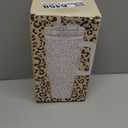 sweet grain 40 oz Tumbler with Handle and Straw, Stainless Steel Purple Leopard Print Tumbler with Handle, Double Vacuum Leopard Cup, Keeps Drinks Cold Up to 24 Hours