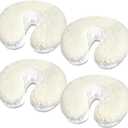 Mixweer 4 Pcs Massage Face Cradle Covers Fleece Massage Table Face Cover Facial Pillow Cover Warm Table Headrest Covers 14.6'' x 13'', Exclude Pillow Insert, White