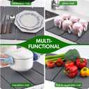 Stone Dish Drying Mat for Kitchen Counter, Foldable Diatomaceous Earth Large Dry Mats Grey 24"16"