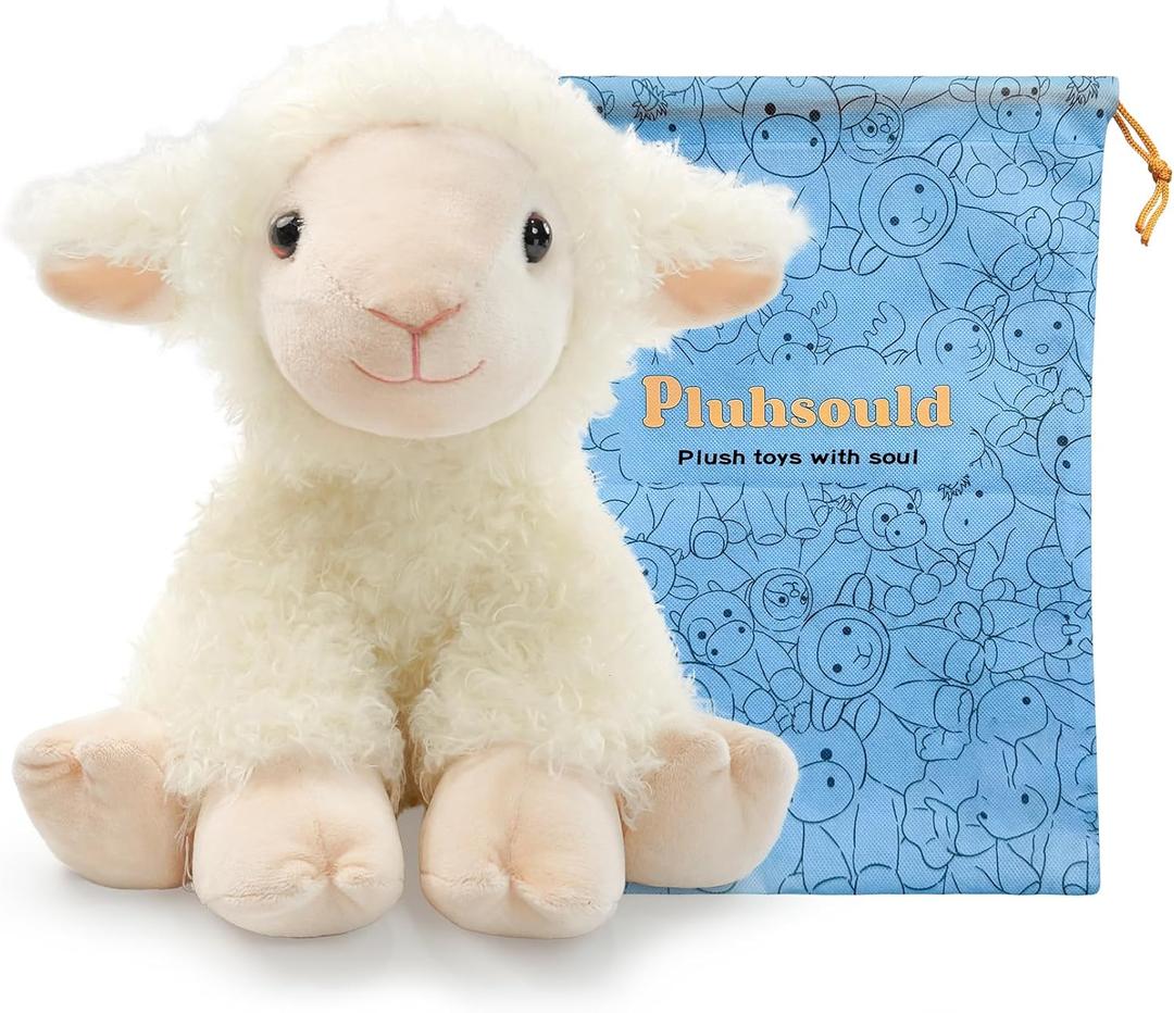 Microwavable & Weighted Stuffed Animals,Lamb Sheep Stuffed Animal 8.5 Inch, 1.1 Lbs,Cute Soft Plush Toys for Boys, Girls, Babies & ToddlersLightly Scented with Lavender