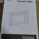 VASAGLE Sofa Console Table, 47.2 Inches Narrow Entryway Table with 3 Drawers, Bottom Shelf, Metal Corners, for Living Room, Bedroom, Farmhouse Style, Honey Brown ULNT143KB01S, 9.4"d X 47.2"w X 29.9"h