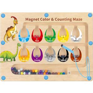 HONGID Dinosaur Toys,Magnetic Color and Number Maze, Montessori Toys for 2 3 4 5 Year Old,Learning Educational Sensory Toys for Toddlers and Kids Boys Girls,Christmas Stocking Stuffers for Kids 