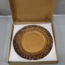 Antique Gold Charger Plates, 13 Inch Dinner Plate Chargers Round Server Ware. Set of 6 Plastic Embossed Charger for Dinner, Wedding, Elegant Tableware Decor