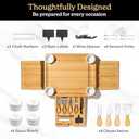 SMIRLY Charcuterie Boards Set - Large Bamboo Cheese Board Set - House Warming Gifts New Home, Wedding Gift for Couple, Bridal Shower Gift, Birthday Gifts for Women