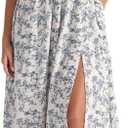 XinFSh Women's Summer Floral Halter Corset Wedding Guest Maxi Dress Flowy A Line Long Tea Party Dresses with Pockets, Large
