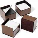 Bed Risers 2 inch Heavy Duty, 4 Pack Brown Square Metal Self-Adhesive, Oversized Furniture Risers for Bed Desk Table Sofa Couch, Support up to 6000 lbs, Protect Hardwood Floors from Scratches