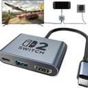 Switch 2 Dock,Portable USB C Docking Station with 4K@120Hz/PD 100W/USB 3.0 Port,Aluminum Alloy Travel TV Dock for Switch/Steam Deck/ROG Xbox Ally X/Legion Go 1/2/S