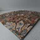 Area Rugs 6ft Washable Non-Slip, Floral Vintage Distress Print Pattern Medallion Carpet for Living Room Bedroom Dining Room, Brick Red Rust Neutral Brown Burnt Orange