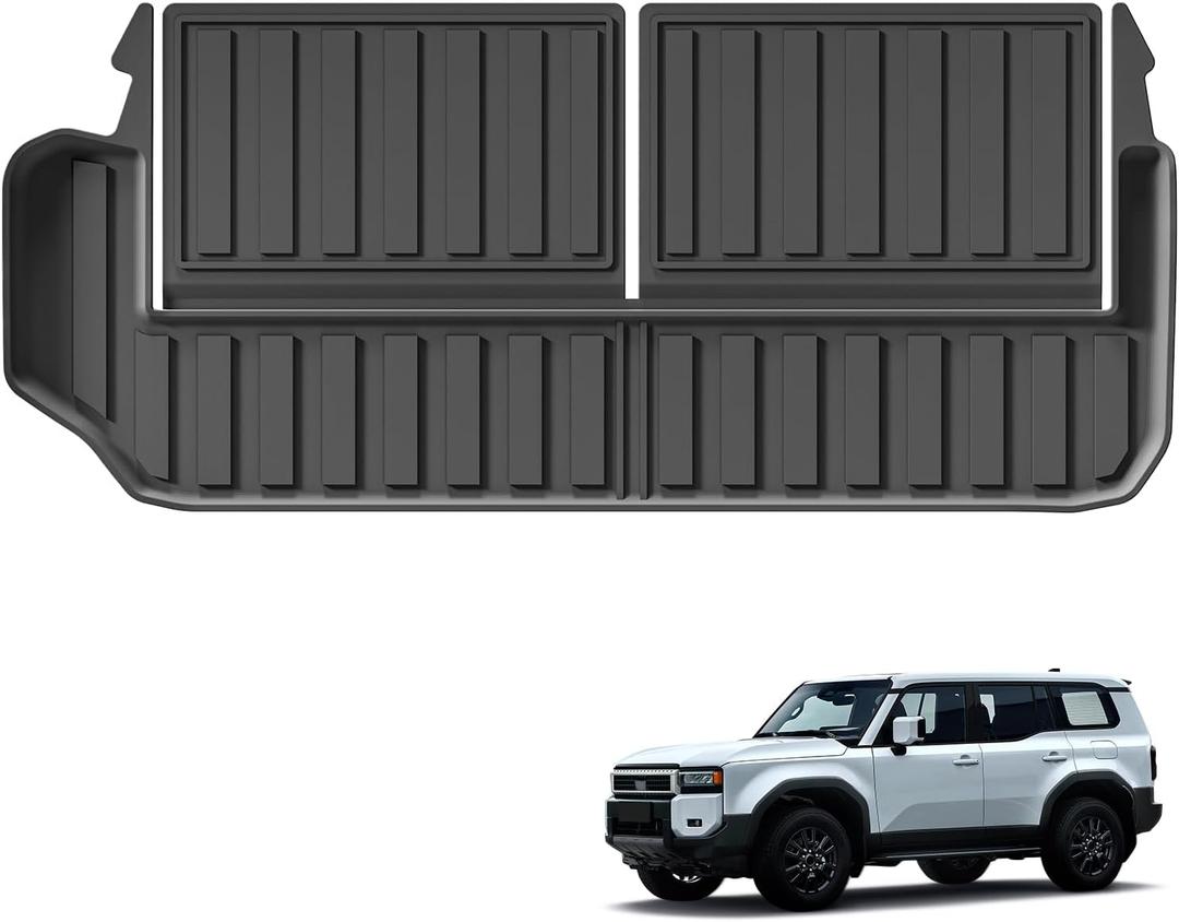 SMABEE Cargo Liner for 2024 2025 2026 Toyota Land Cruiser Prado 250 7 Seater (Not Fit 5 Seat), TPE All Weather Cargo Mat Accessories Interior Black