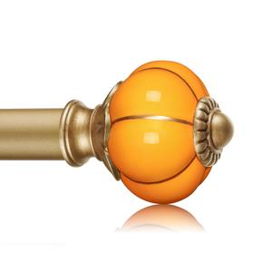 Ceramic Curtain Rods for Windows 66 to 120 Inch 1 Inch Adjustable | Telescoping Drapery Rod Heavy Duty Window Treatment Single Curtain Rod Set for Bedroom,Gold Yellow