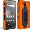 Case Compatible with Sonim XP10 (XP9900), Protective Shell Case with Handstrap, Kickstand and Screen Protector (Orange)