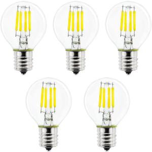 5-Pack S11 LED Bulbs E17 Intermediate Base Edison Globe Light Bulbs 40 Watt Equivalent,5000K Daylight 4W for Bedside Lamp Bulb,Lava Lamps,Glitter Lamps Non-dimmable