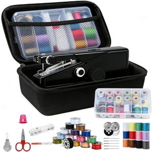 Handheld Sewing Machine for Beginners Adults, Portable Cordless Mini Sewing Machine Kit, Electric One-Speed Stitching for DIY, Home, Travel, Mending Tool with Accessories, Black