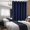 BGment Room Darkening Curtain for Sliding Door, Wide Blackout Room Divider Curtain for Living Room 96 Inch Length, Thermal Privacy Soundproof Window Drape 1 Panel, Navy, 120 Wide