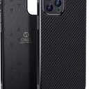 ONES Thin Case for iPhone 11 pro max,Carbon Fiber Pattern Ultra Slim Cover Shockproof Protective Phone Case with Minimalist Design and Scratch Resistant Fingerprint Prevention,Black