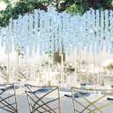 12PCS Light Blue Wisteria Hanging Flowers 6.4FT Artificial Hanging Wisteria Flowers for Decoration for Wedding Arch, Backdrop, Garden Party Decor (Light Blue)