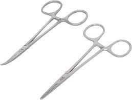Surgical Mosquito Forceps - Straight and Curved 4" (Silver, Pack of 2) for Medical, Surgical, Clinical, Laboratory Use - Stainless Steel, Reusable, Autoclavable, Precision Tool