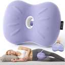 Knee Pillow for Side Sleepers - Smooth Spine Alignment Pillow, Memory Foam Knee Pillows for Back Hip Pain, Spine Aligning, Sciatica, Surgery Recovery, Pregnancy (Purple)