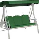 Outdoor Porch Swing Cushions 3 Seater with Swing Canopy