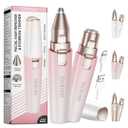 Rechargeable Facial Hair Remover for Women: 2-in-1 Device for Shaping Eyebrows and Removing Face Peach Fuzz (Gradient Pink)