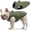 SCENEREAL Winter Dog Vest Coat with Built-in Harness, Warm Puppy Jacket for Small & Medium Dogs, Cold Weather Coat with Zipper, Fleece Puffer Vest Windproof Snow Clothes
