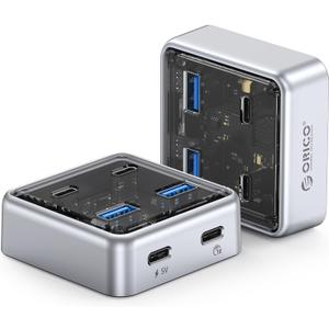 ORICO 10Gbps USB-C Hub, 4-Port Zinc Alloy USB 3.2 Splitter with 2 USB-A & 2 USB-C Ports, High-Speed Data Extender for Laptops, PCs, Desktops, and More (1.64Ft)
