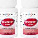 High-Potency Cranberry Supplement - 450mg Pure Cranberry Tablets for Urinary Tract Health Natural UTI Prevention for Men & Women- GMO, Gluten & Dairy Free Cranberry Concentrate 100 Count (2pk), No BBD