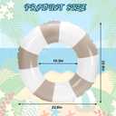 Whaline 4Pcs Inflatable Swimming Float Toy Striped Swim Ring Fun Print Pool Lounger Tube for Summer Swimming Beach Party