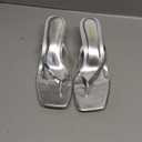 LULLASONG Women's Kitten Heels Sandals Square Open Toe Flip Flop Heels 1.8-2 Inch Heeled Sandals for Women (7.5)