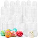 Meooeck 100 Pcs DIY Easter Eggs White Plastic Fillable DIY Empty Blank Eggs for Basket Stuffers Fillers Easter Theme Party Favor Hunt Classroom Prize (1.6 x 2.4 Inch)