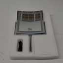 Ruacq Rechargeable Makeup Mirror, 4000mAh Lighted Makeup Mirror with Magnification 1X/10X, Height Adjustable Vanity Mirror with Lights, 3 Color Lights, Adjustable Brightness, 360Rotation (Chrome)