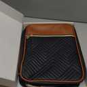 Quilted Vegan Leather Bible Cover, Color-Blocked Bible Cover Case for Women, Large Bible Carrying Case with Handle, Bible Study Supplies & Christian Gift for Women (Black & Brown, XL)