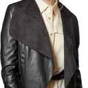 Escalier Women Large Lapel Loose X-Large Size Pu Leather Jacket Ladies Short Jacket