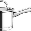 P&P CHEF 1 Quart Saucepan with Lid Set, Stainless Steel Small Cooking Pot Induction Sauce Pan for Pasta Soup, Ergonomic Handle & Tri-ply Base, Dishwasher Safe, 1 Pan