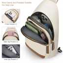 Capolo Sling Bag for Women Men Waterproof Crossbody Bags for Women Trendy Casual Fanny Pack with Convertible Shoulder Strap Chest Bag for Travel Hiking(Beige, Medium)