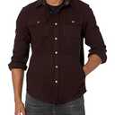 Pendleton Men's Long Sleeve Snap Front Forrest Shirt, Red Mix/ Brown Twill, Small