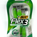 BIC Flex 3 Mens Disposable Razors With 3 Blades, For a Smooth and Comfortable Shave, 4 Piece Razor Kit for Men