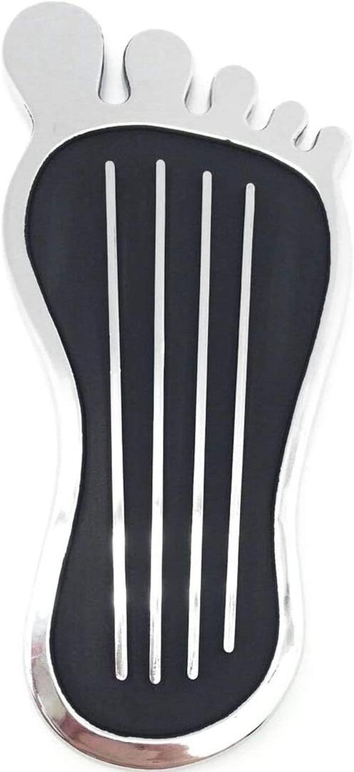 Pedal Pad-Style Cover - No Drilling Anti-Slip Aluminum Brake and Accelerator Pedal Covers - Hot Rod Rat Chrome Custom Gas Pedal Pad Cover Accessories