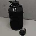 Water Bottle Holder Carrier Bag Crossbody with Adjustable Shoulder Strap, 64 128 oz Sports Water Bottle Sleeve Accessories for Biking Hiking Travelling Camping, Black (32 Ounces)