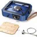 Upgraded Separate Ignition Needle WINKIZA Camping Stove with Cutting Board, Portable Propane Camp Stove with 8,000 BTU, Adjustable Burner with Piezo Ignition, Portable Gas Stove for Camping, BBQ