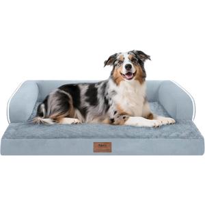 Extra Large Dog Bed-Orthopedic Waterproof XL Dog Bed for XLarge Extra Big Dogs - Foam Couch Sofa Washable with Removable Cover-Grey (38.0"L x 25.0"W x 6.5"Th)