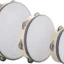 Tambourine for adults 10 inch Hand Held Drum Bell Birch Metal Jingles Percussion Gift Musical Educational Instrument for Church KTV Party (10 inch)