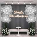 4 Pcs Wedding Giant Flowers Decorations 24 Inch 16 Inch 3D Large Silk Flowers Artificial Faux Floral Backdrop for Wedding Graduation Bridal Shower Birthday Party Supplies(White)