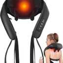 Shiatsu Back and Neck Massager, Cordless Shoulder Massager with Heat, Electric Deep Tissue 3D Kneading Massage Pillow for Shoulder, Leg, Body Muscle Pain Relief, Gifts for Men Women (Black)