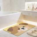 Cute Bath Mat, Quick Dry Non-Slip Bathroom Rug, Super Absorbent Ultra Thin Mats for Bathroom Floor in Front of Shower Tub & Sink, Easy Clean, Dog