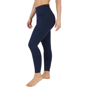 90 Degree By Reflex High Waist Power Flex Tummy Control Leggings (Blue, L)