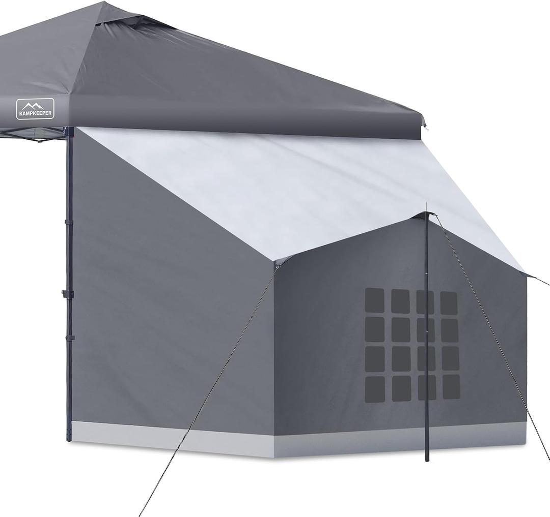 KAMPKEEPER Side Tent,1/2 Person Camping Tent for 10' x 10' Pop Up Canopy, Easy Set Up Gazebo,Compatible with 10' Wide Canopy Tent