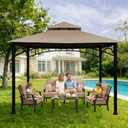 Gazebo Replacement Canopy 10x10 Ft Compatible with Madaga Target Gazebo Frame Model L-GZ136PST, L-GZ136PST-2/7/9 (Light Beige)