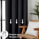 Simplebrand Ava Halloween Black Blackout Curtains for Bedroom, 2 Panels Set, 72 Inch Length, Privacy Thermal Insulated Rod Pocket Window Curtains for Patio French Door, W40 x L72 Inch