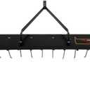 Brinly 48" Tow Behind Grass Dethatcher, Removes Thatch on Large Lawns in Less Time - Flat Black